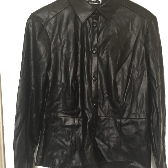 Pleather collared button shirt BNWT - Picture 1 of 5